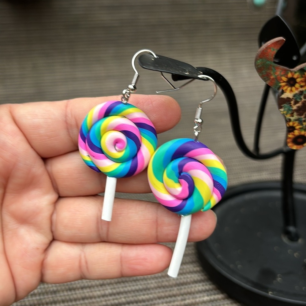 LOLLIPOP RAINBOW EARRINGS - Picture 3 of 4